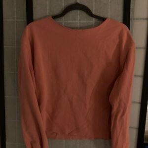 Crewneck Long Sleeve Top in Pink-Orange